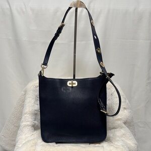 Micheal Kors Sullivan Large Messenger Navy Blue Leather  Bag